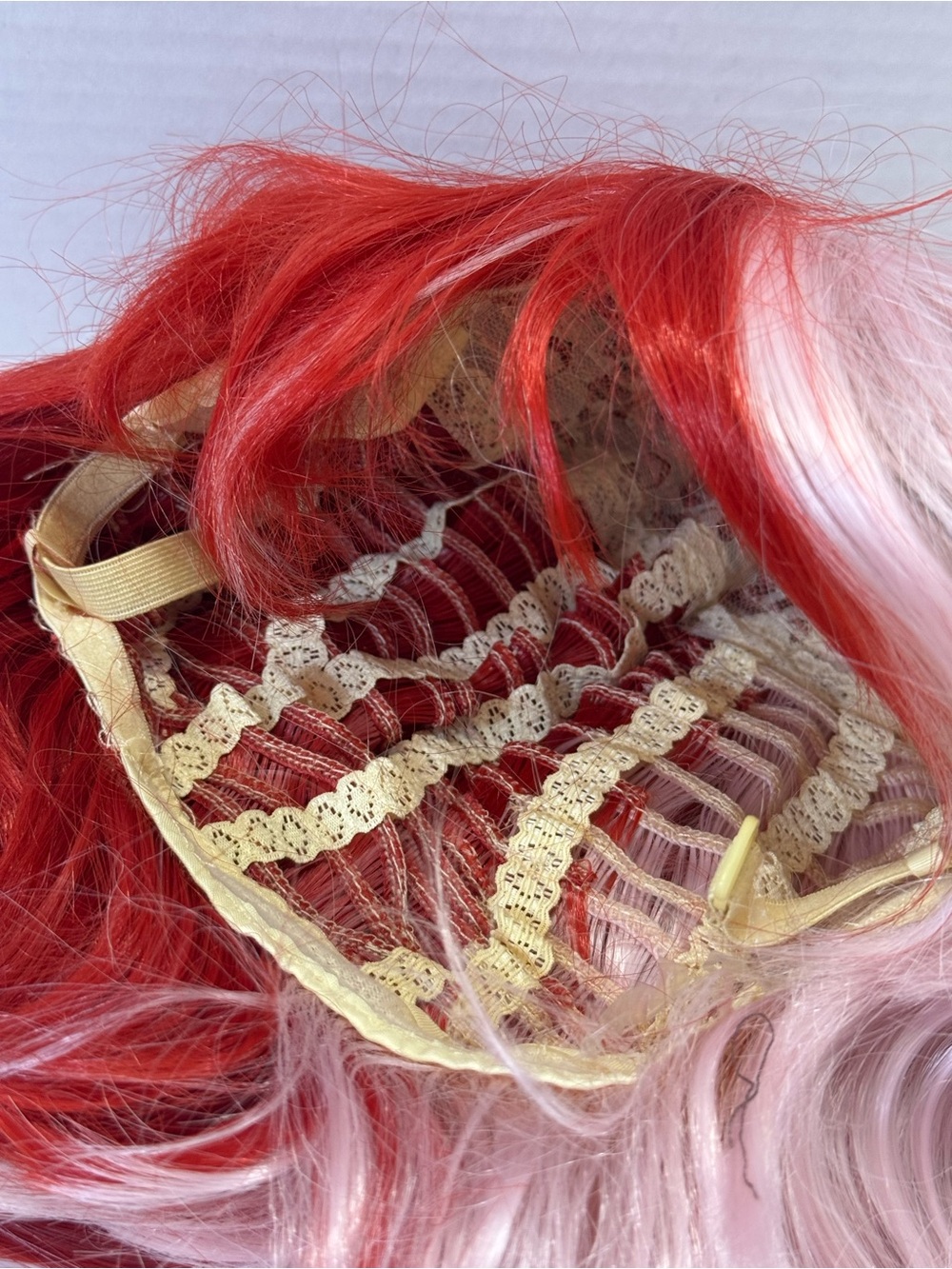 Uta one piece anime character Two-Tone Pink & Red Long wig - Picture 4 of 7